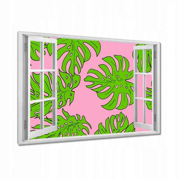 Obrazy 90x60 Monstera Zelená Růže