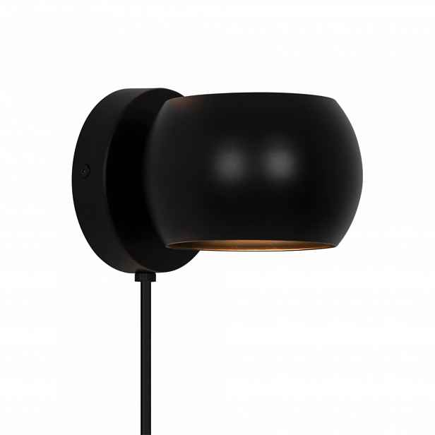 Černá nástěnná lampa Belir s vyřezávaným tvarem a jemným leskem v kuchyni Nordlux