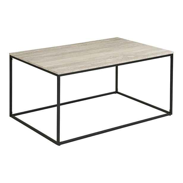 Černý/béžový konferenční stolek v dekoru kamene 60x90 cm Vita – House Nordic