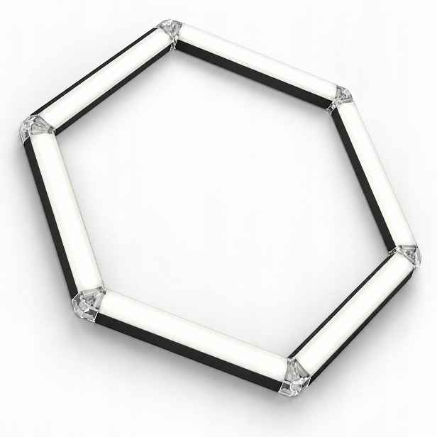 Led panel Hexagon 1 černý 42W garáž silné světlo 92x79 Cm 4000K
