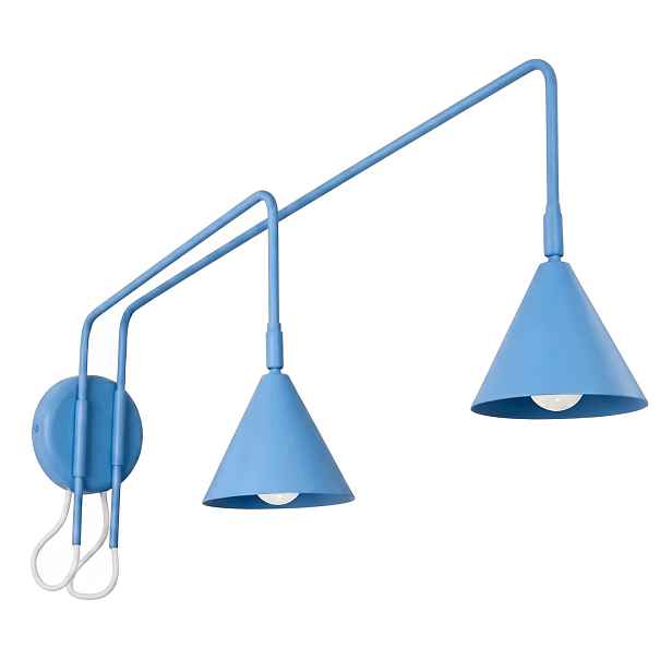 Nástěnné svítidlo Nox 2 modré s vypínačem Lampa nad postel do ložnice Sollux