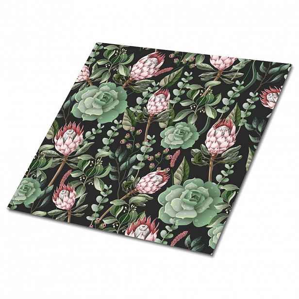 TULUP SAMOLEPICÍ OBKLADY NA STĚNU 9 ks 30x30 cm Sukulenty