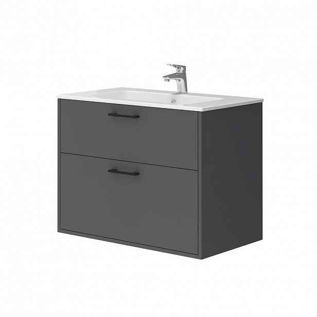 Vicco KOUPELNOVÝ NÁBYTEK Lanco, Antracit, 80 x 60 cm 2dílná