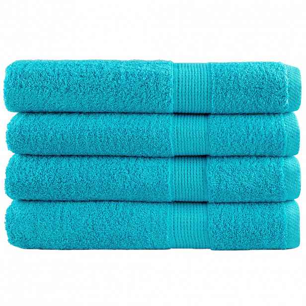 vidaXL Premium ručníky SOLUND 4 ks tyrkysové 100x200 cm 600 g/m²