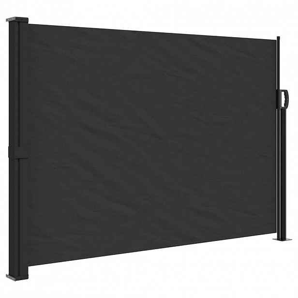 vidaXL Zatahovací boční markýza černá 140 x 600 cm