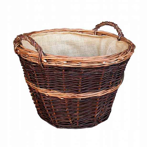 Koš Na Palivové Krbové Dřevo S Jutou, Průměr 53 CM, Velký Pro Krb