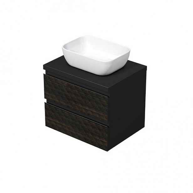 Koupelnová skříňka s krycí deskou SAT Cube Way 60x47,5x46 cm hnědá mat CUBE3D46602ZHKD