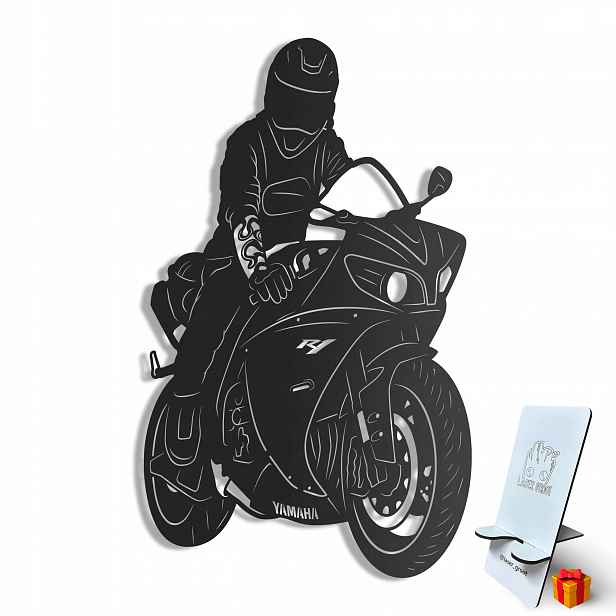 Dřevěný 3D obraz Yamaha R1 Nástěnná Dekorace Dárek XL