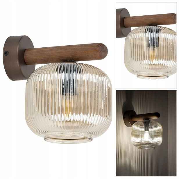 Nástěnné svítidlo Salvia hnědé barvy, klasické, nad zrcadlem v pracovně Tk Lighting