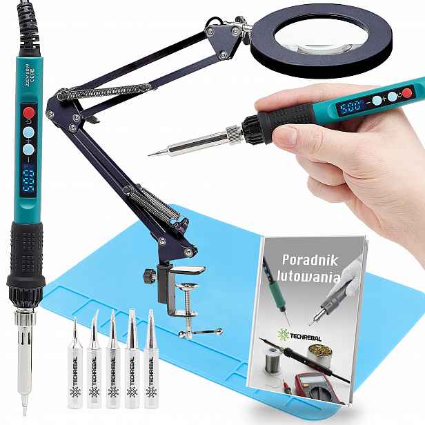 Páječka Techrebal T1-PRO Výkonná 80W Sada Kosmetická Lampa Podložka Hroty