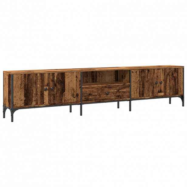 vidaXL TV skříňka se zásuvkou old wood 200x25x44 cm kompozitní dřevo