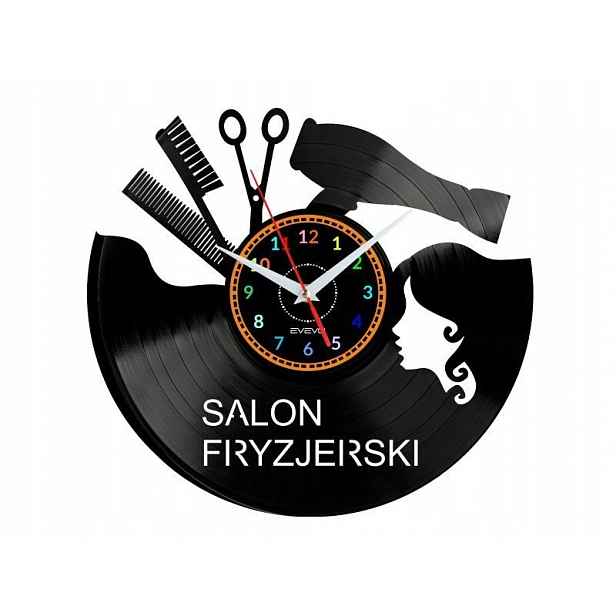 Kadeřnický Salon, Dekorativní Nástěnné Hodiny, Moderní Vinylová Deska