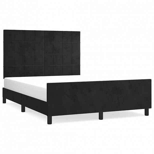 vidaXL Rám postele bez matrace černý 140 x 200 cm samet