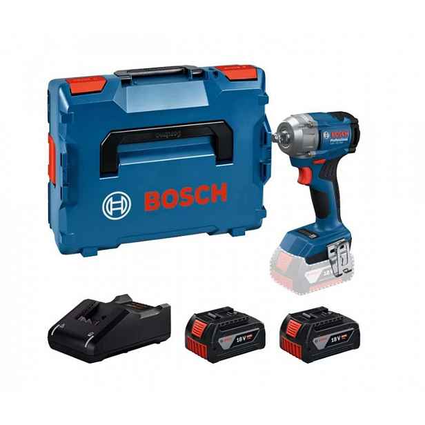 Bosch - 18V AKU rázový utahovák GDS 18V-350, 2x aku 4,0 Ah Li-Ion, nabíječka 06019M5022