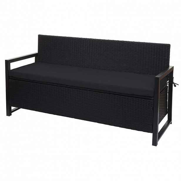 MCW POLY-RATTAN TŘÍMÍSTNÁ LAVIČKA antracitová, černá
