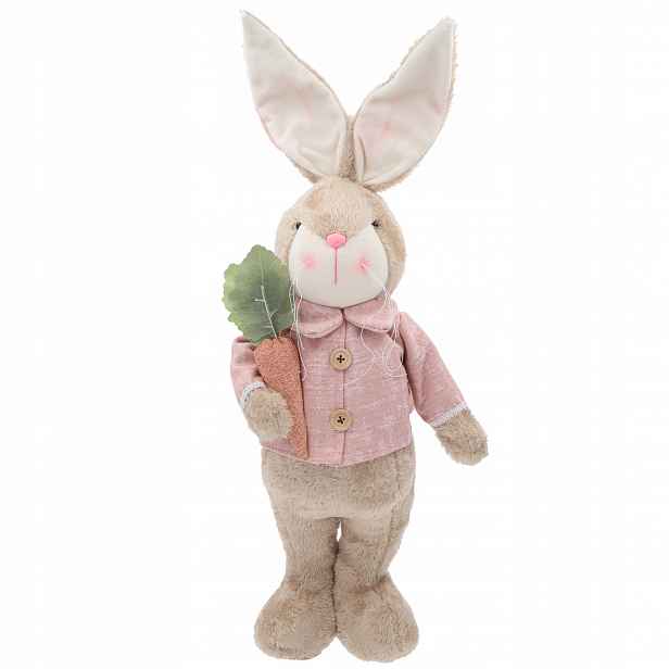Velký plyšový zajíc s mrkví, zajíček, velikonoční králík, figurka 75 cm