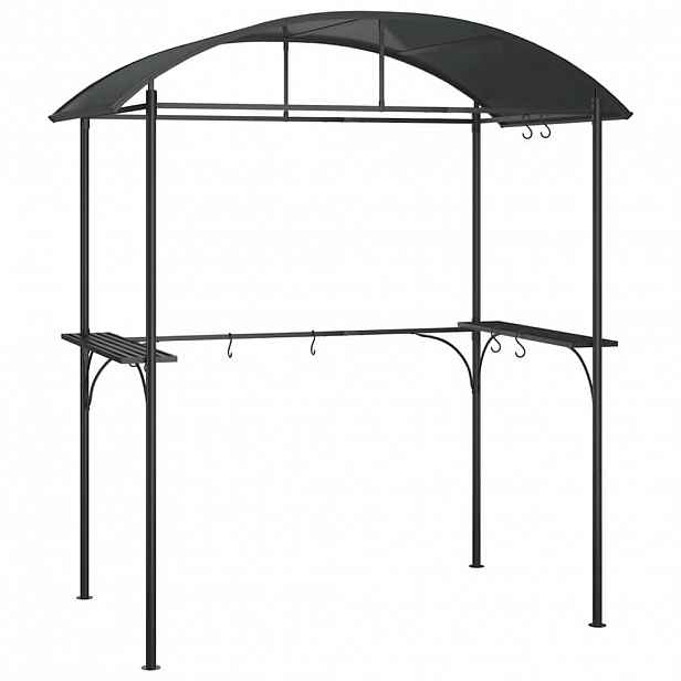 vidaXL BBQ altán s bočními policemi antracitový 220x115x230 cm ocel