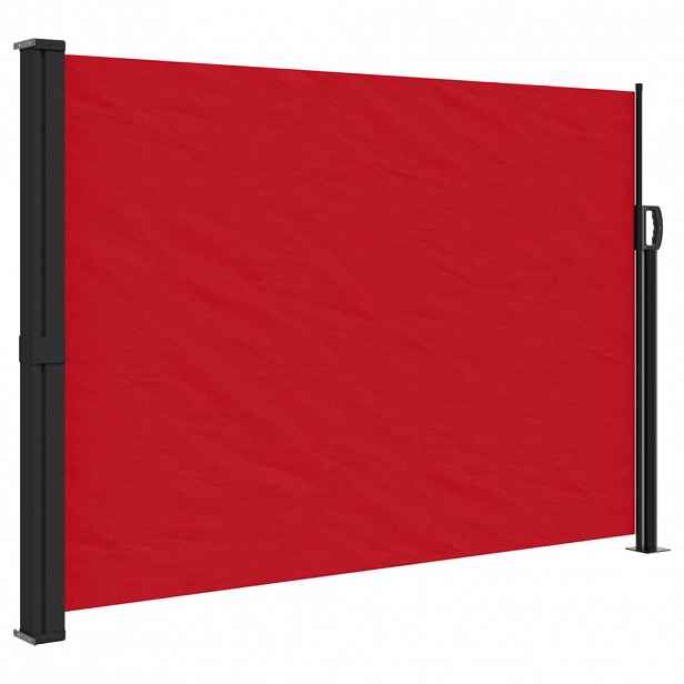 vidaXL Zatahovací boční markýza červená 140 x 600 cm