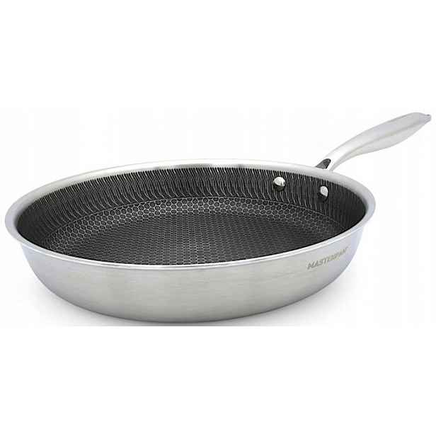 Vysoká Ocelová Pánev Medová Plástev Hexagon 26 CM Indukce Plyn Masterpan