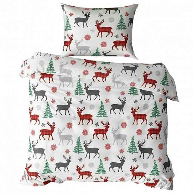 X-Mas POVLEČENÍ šedá, zelená, červená, bílá 135/200 cm