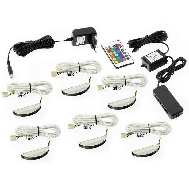 6 x Rgb Led Klips podsvícení polic skel Levně