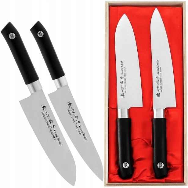 Satake Sword Smith Japonská sada 2 nožů Santoku 17 cm a šéfkuchaře 18 cm