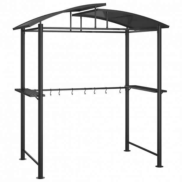 vidaXL BBQ altán s bočními policemi antracitový 210x114x230 cm ocel