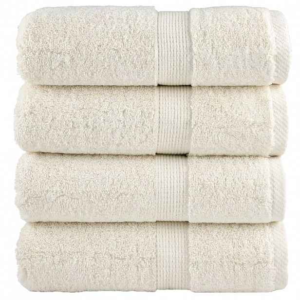 vidaXL Prémiové mycí ručníky SOLUND 4 ks krémové 30x30 cm 600 g/m²