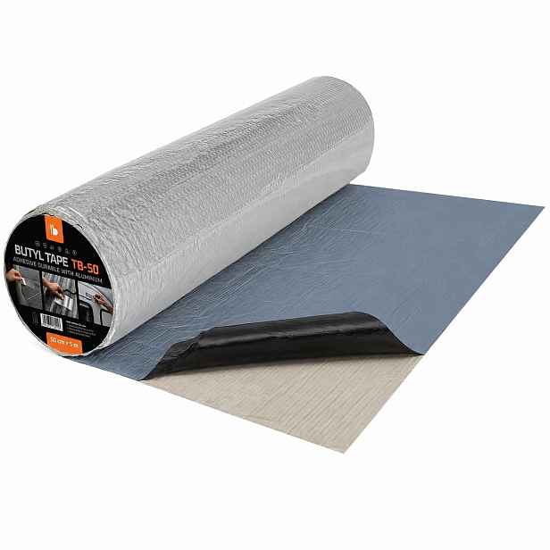 Butylová pokrývačská páska Bitmat alubutyl 500 mm x 5 m Aluminiová 1 mm izolace