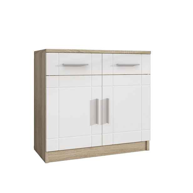 MASSENO KOMODA PERUGIA, 69/70/37 cm s 2 zásuvkami a 2 dvířky, dub Sonoma