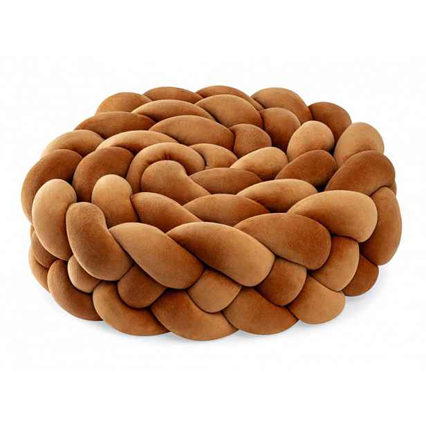 Sametový mantinel pletený do copu ze 4 pramenů Zvolte barvu: Skořicová hnědá, Zvolte délku: 360 cm