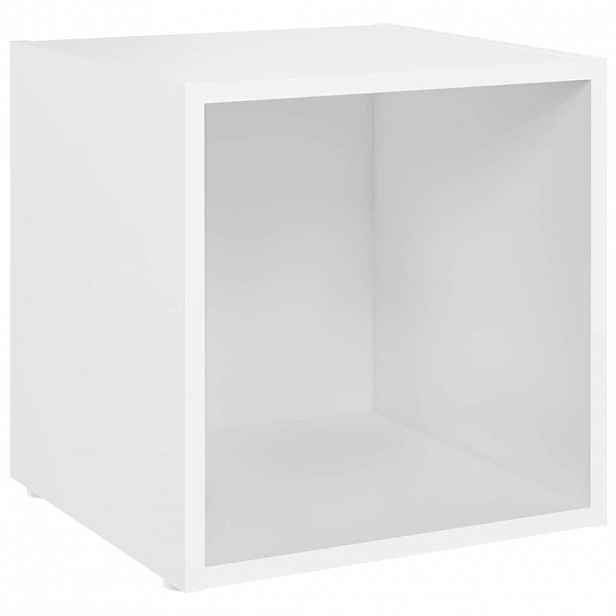 vidaXL TV stolek bílý 37 x 35 x 37 cm dřevotříska