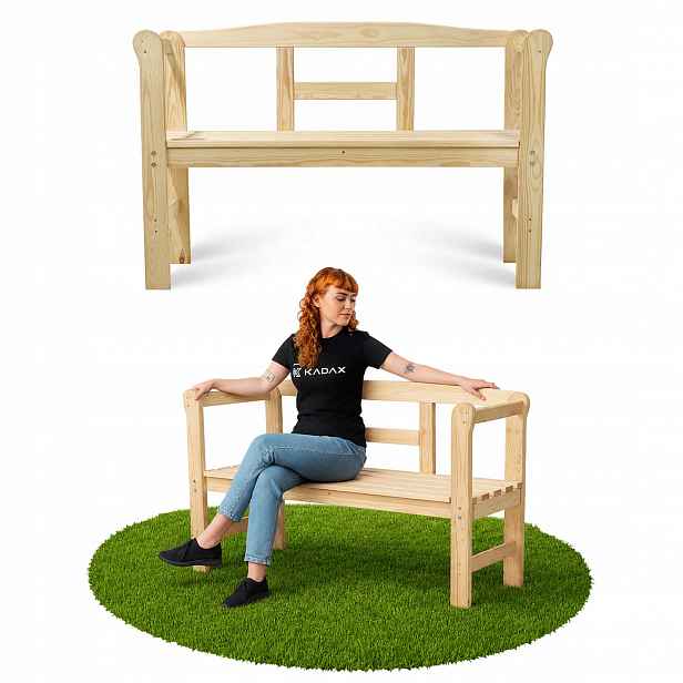 Dřevěná Zahradní Lavička S Opěradlem 119 CM Zahradní Terasa Přírodní