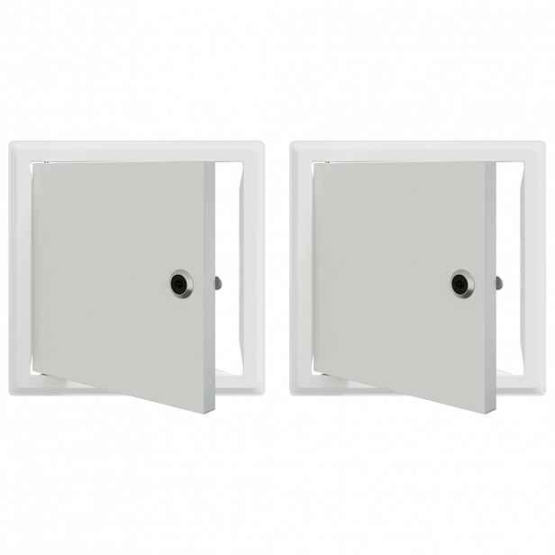 vidaXL Přístupový panel 2 ks Bílá 23 x 23 x 3 cm Ocel