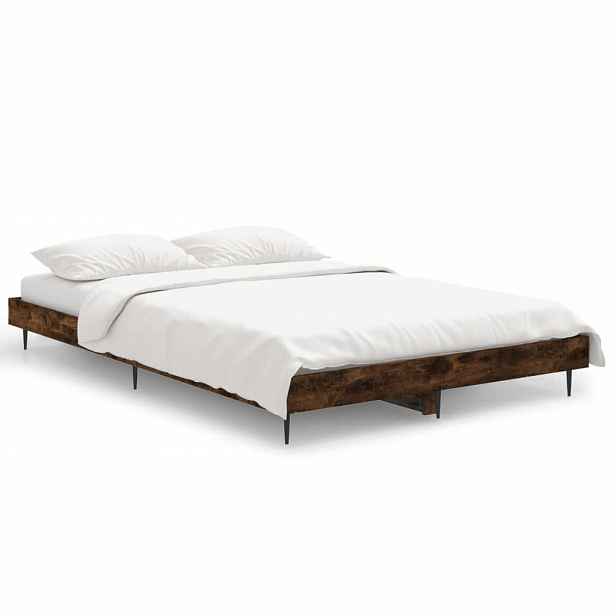 vidaXL Rám postele bez matrace kouřový dub 120x190 cm kompozitní dřevo