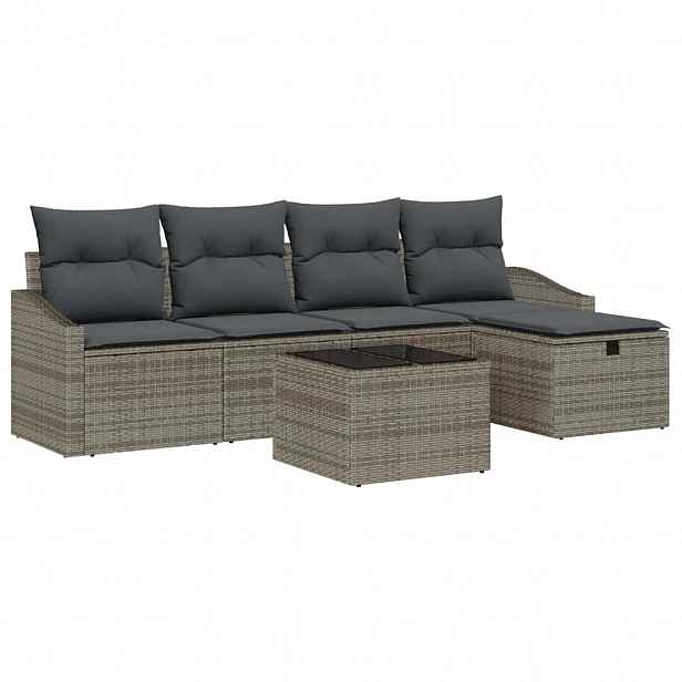 vidaXL Set pohovek 5 ks polyratan