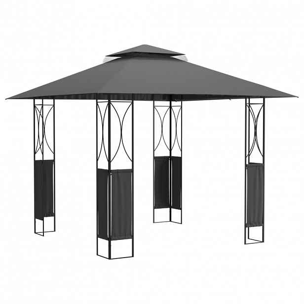 vidaXL Altán se střechou antracitový 300 x 300 x 270 cm ocel