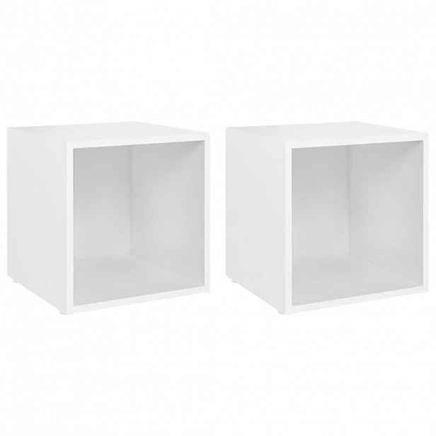 vidaXL TV stolky 2 ks bílé 37 x 35 x 37 cm kompozitní dřevo