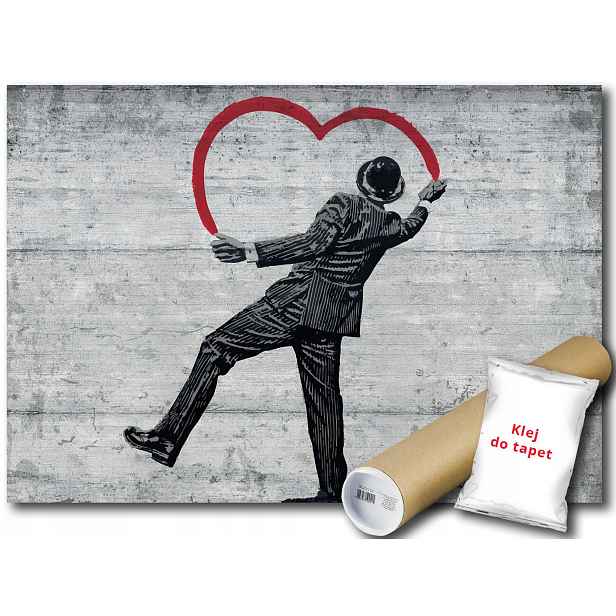 Vinylová Fototapeta Banksy Gentleman In Love Street Art Graffiti 152x104