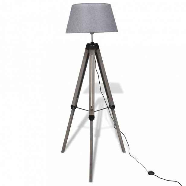 Stojací lampa látka / kov Dekorhome Bílá