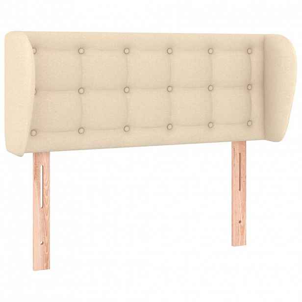 vidaXL Čelo postele typu ušák krémové 83x23x78/88 cm textil