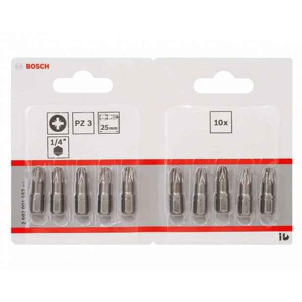 Bosch - Sada bitů PZ3, délka 25 mm, 10 ks 2607001563