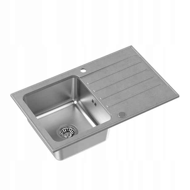 Quadron Kenneth 111 1-komorový dřez 78x48x19 Šedý se sifonem