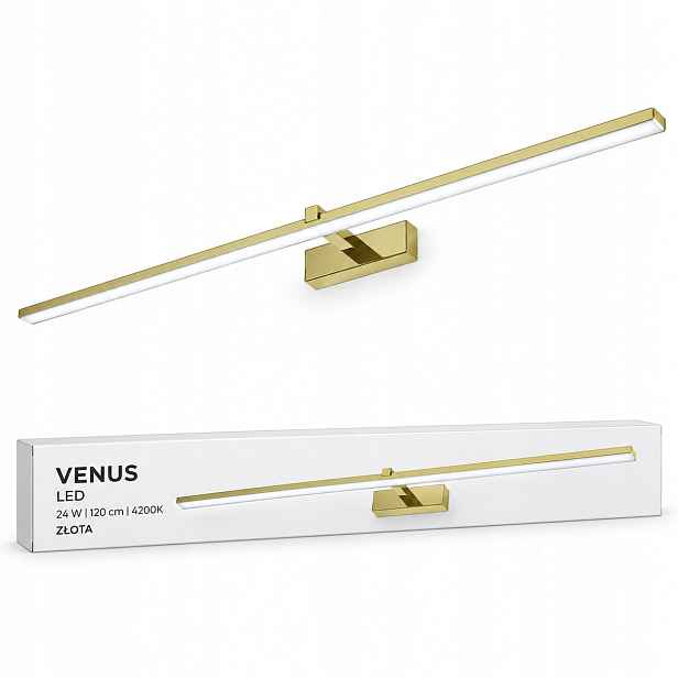Venus zlatá lampa 24W 120 cm Led nad obraz na zeď 4200K IP44 1640lm