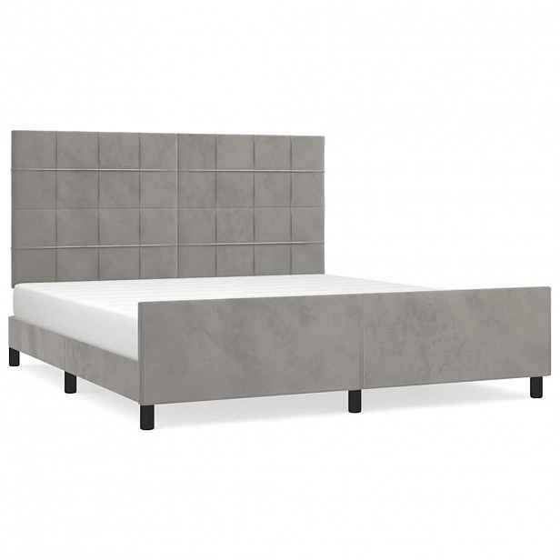 vidaXL Rám postele bez matrace světle šedý 160 x 200 cm samet