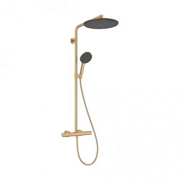 Hansgrohe Raindance Alive S Puro sprchový systém s termostatickou baterií kartáčovaný bronz 24594140