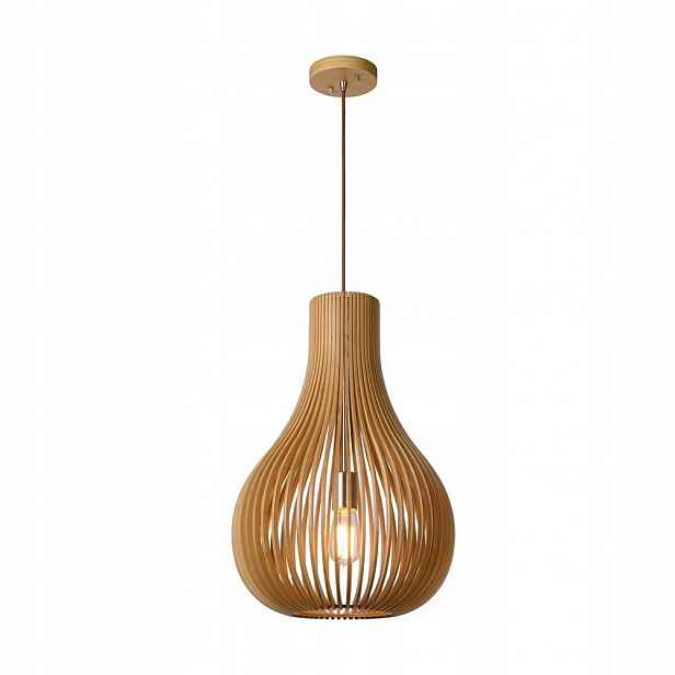Hnědá závěsná lampa Bodo s teplým leskem nad stůl 38/72/Lucide