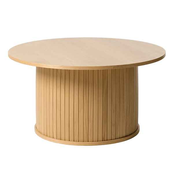 Kulatý konferenční stolek v dekoru dubu v přírodní barvě ø 90 cm Nola – Unique Furniture