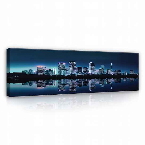 Obraz Do Obývacího Pokoje Ložnice Město V Noci Moderní New York Plátno 145x45