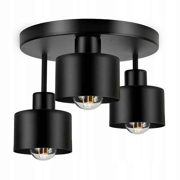 Ramos 3P E27, závěsná lampa, max. 3x60W, černá